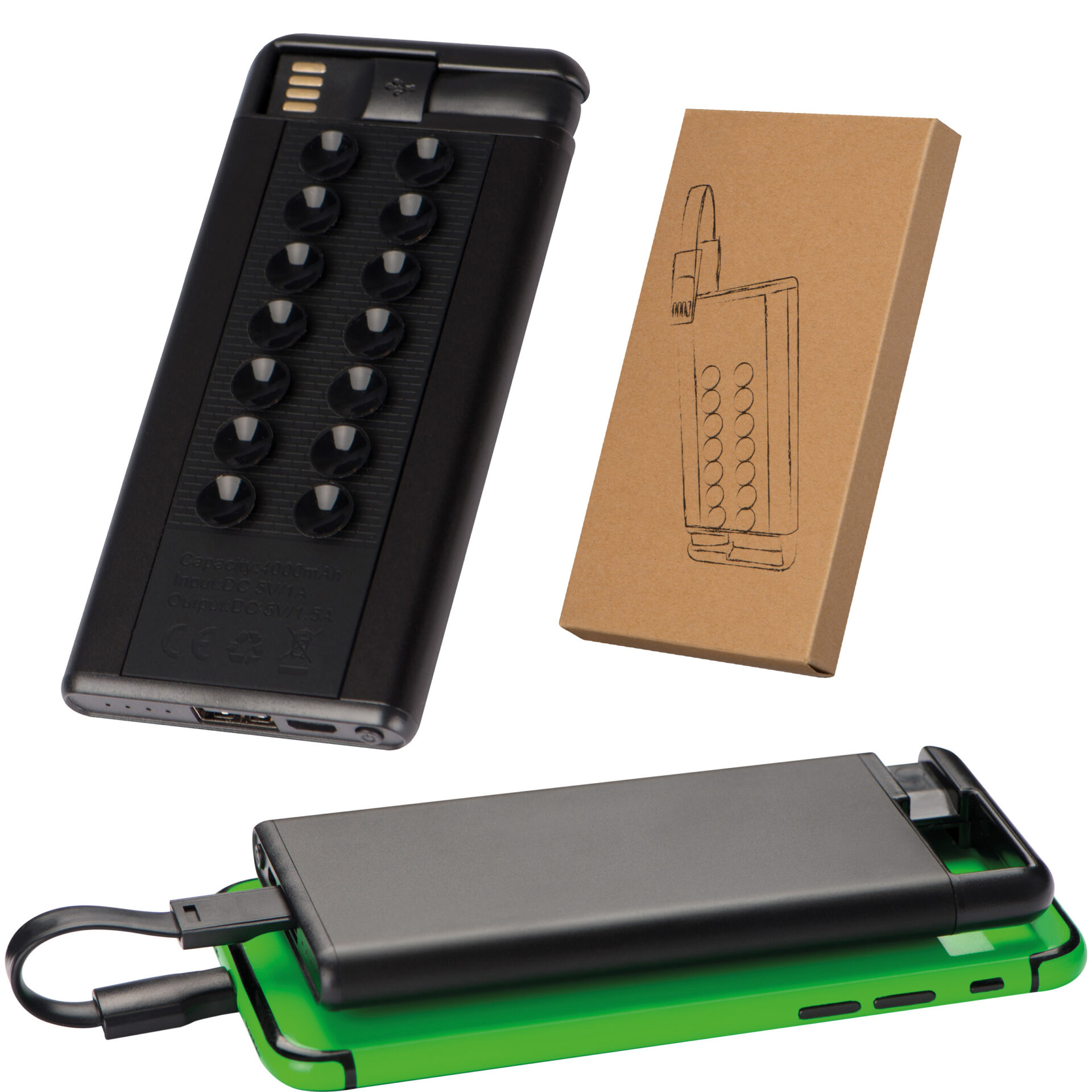 Powerbanka 4 000 mAh s přísavkami